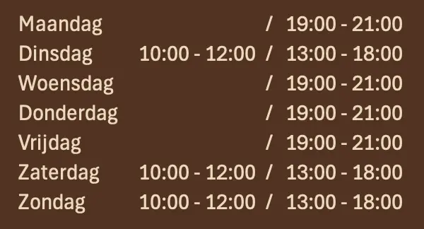 Foto van de openingsuren